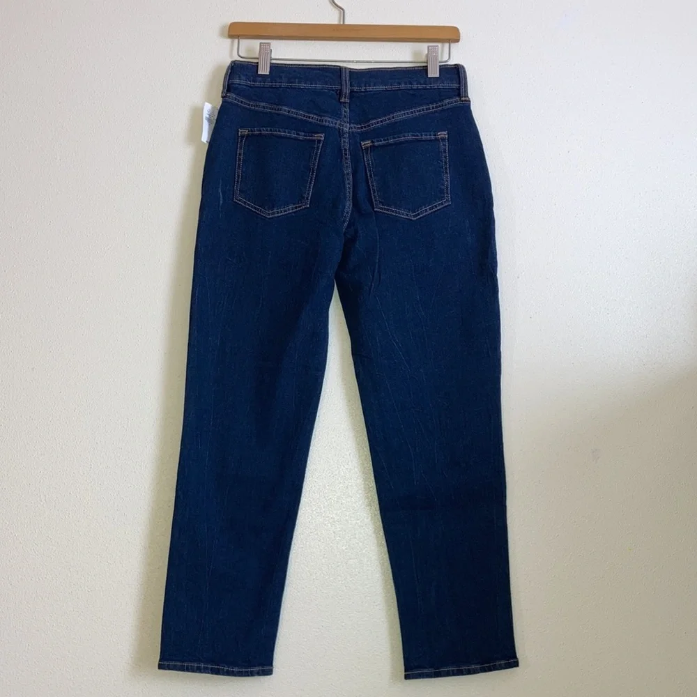 NWT Girls size 14 OG Straight High Rise Crinkly Fern Indigo Blue Jeans Tomboy